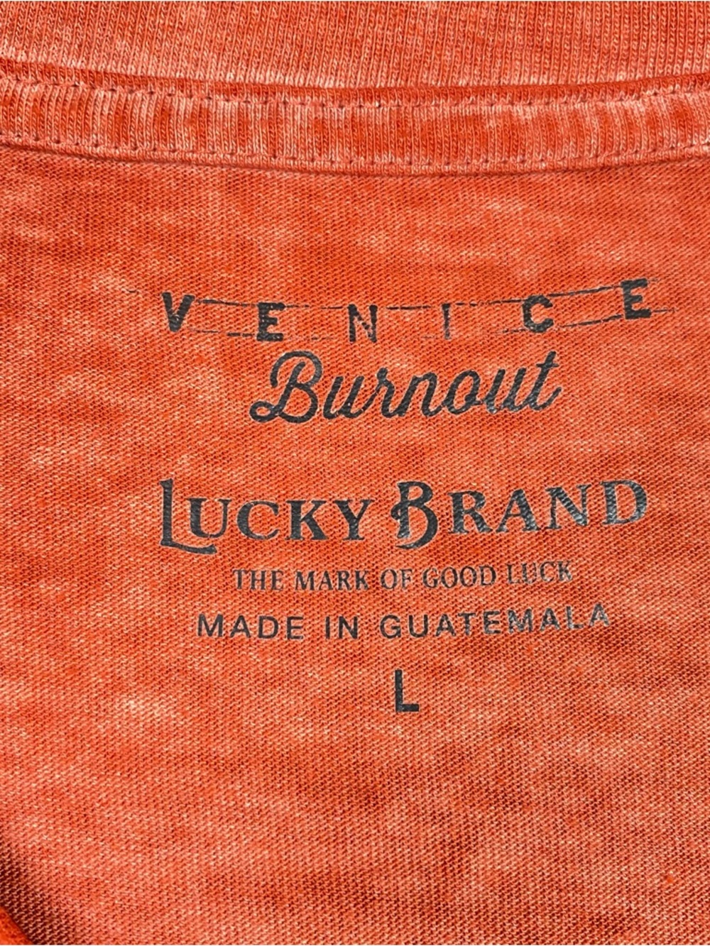 Lucky Brand Venice Burnout Men's Size L Red Short Sleeve V Neck T Shirt Light - Picture 3 of 8